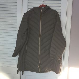 Michael Kors Down Winter Bag Coat, Gray, Size 2X